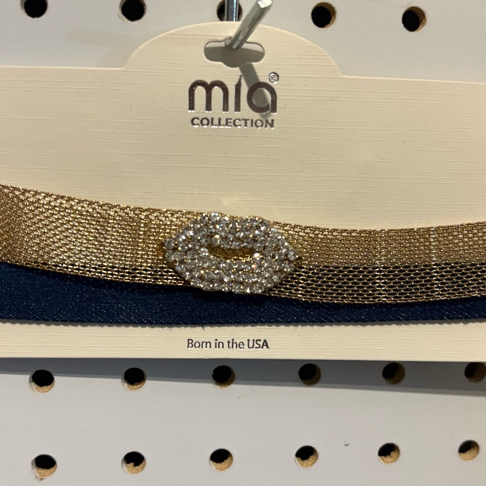 MIA Gold Necklace with Silver Accent